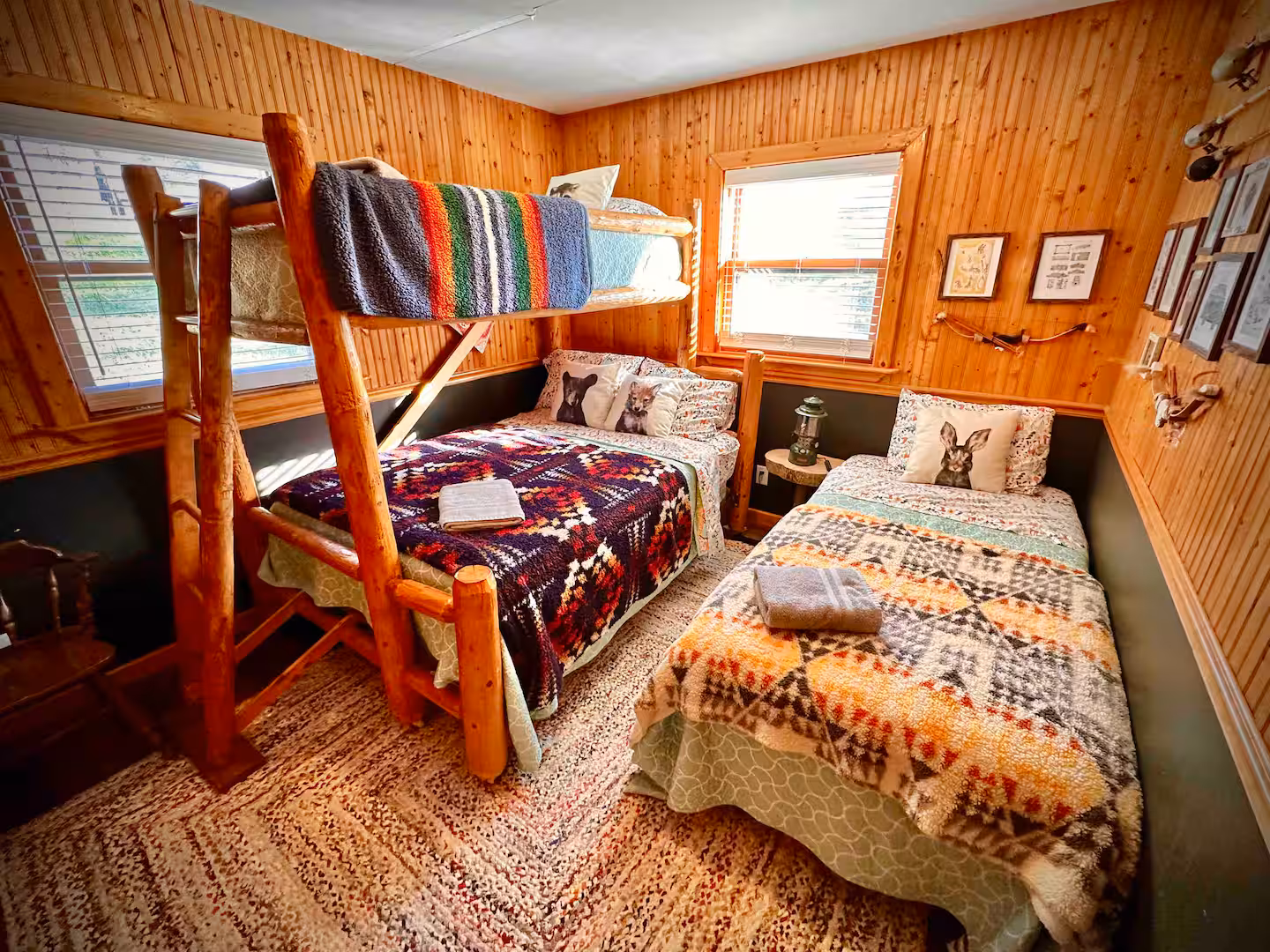 Log Cabin bunk room for kids