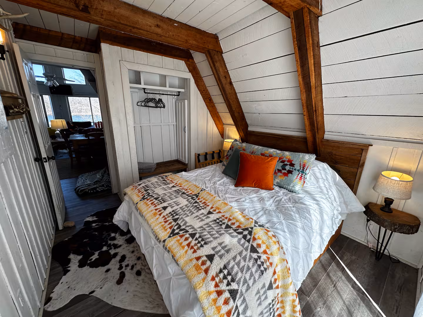A-Frame east bedroom with rustic decor