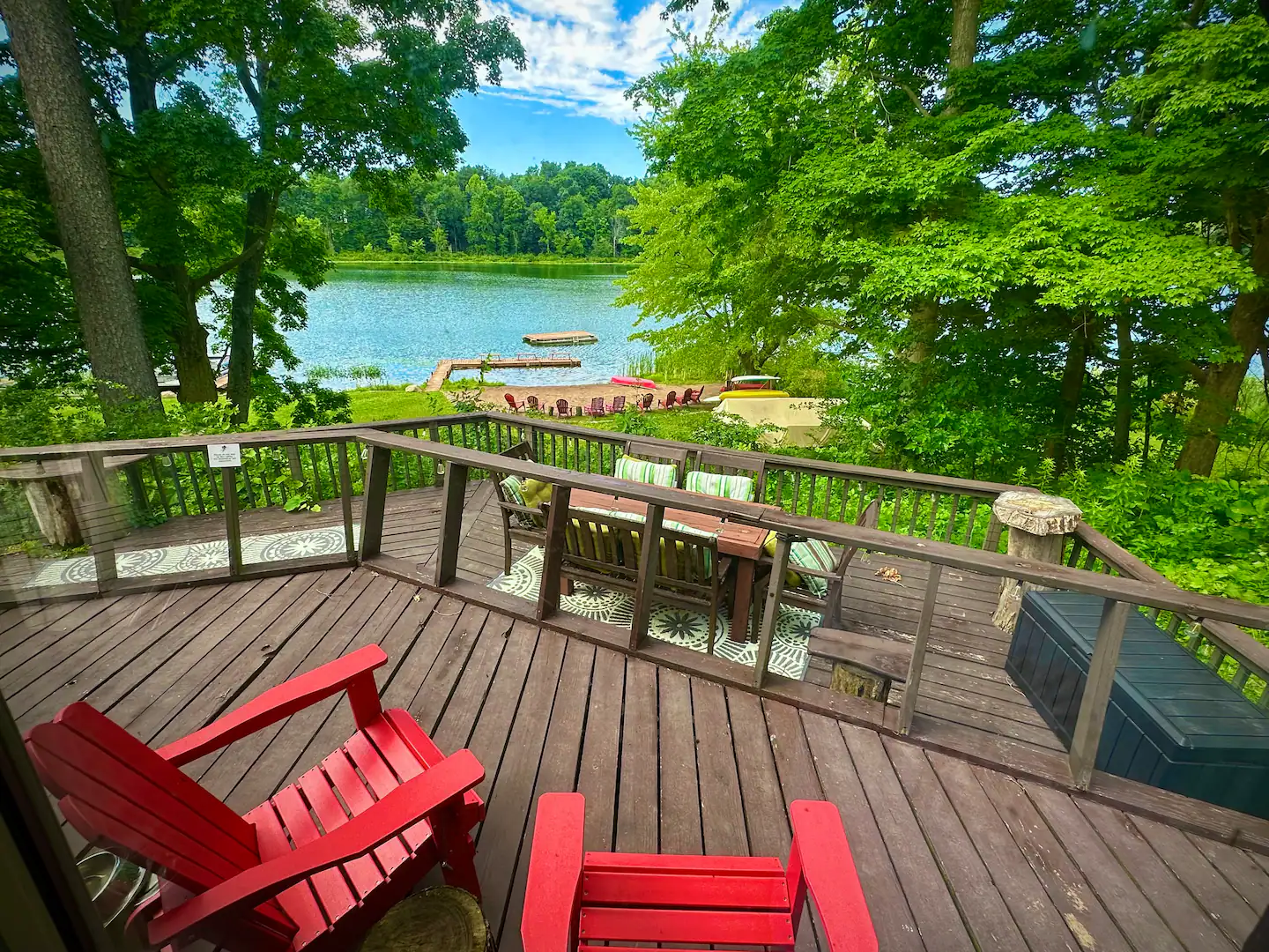 A-Frame deck overlooking the lake
