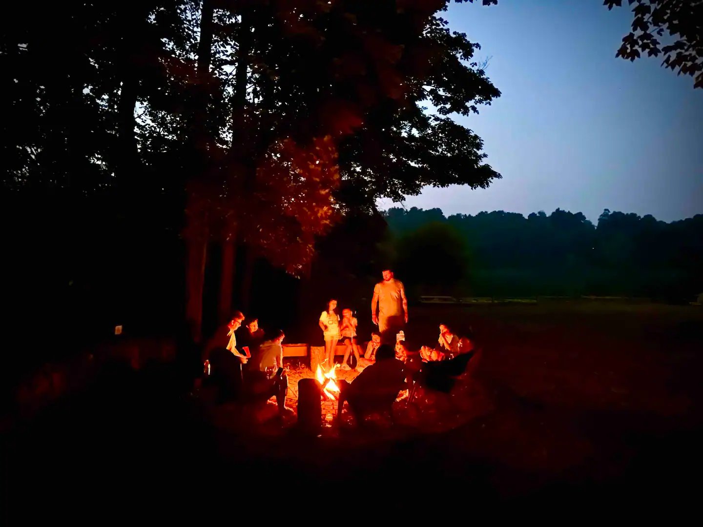 Group campfire