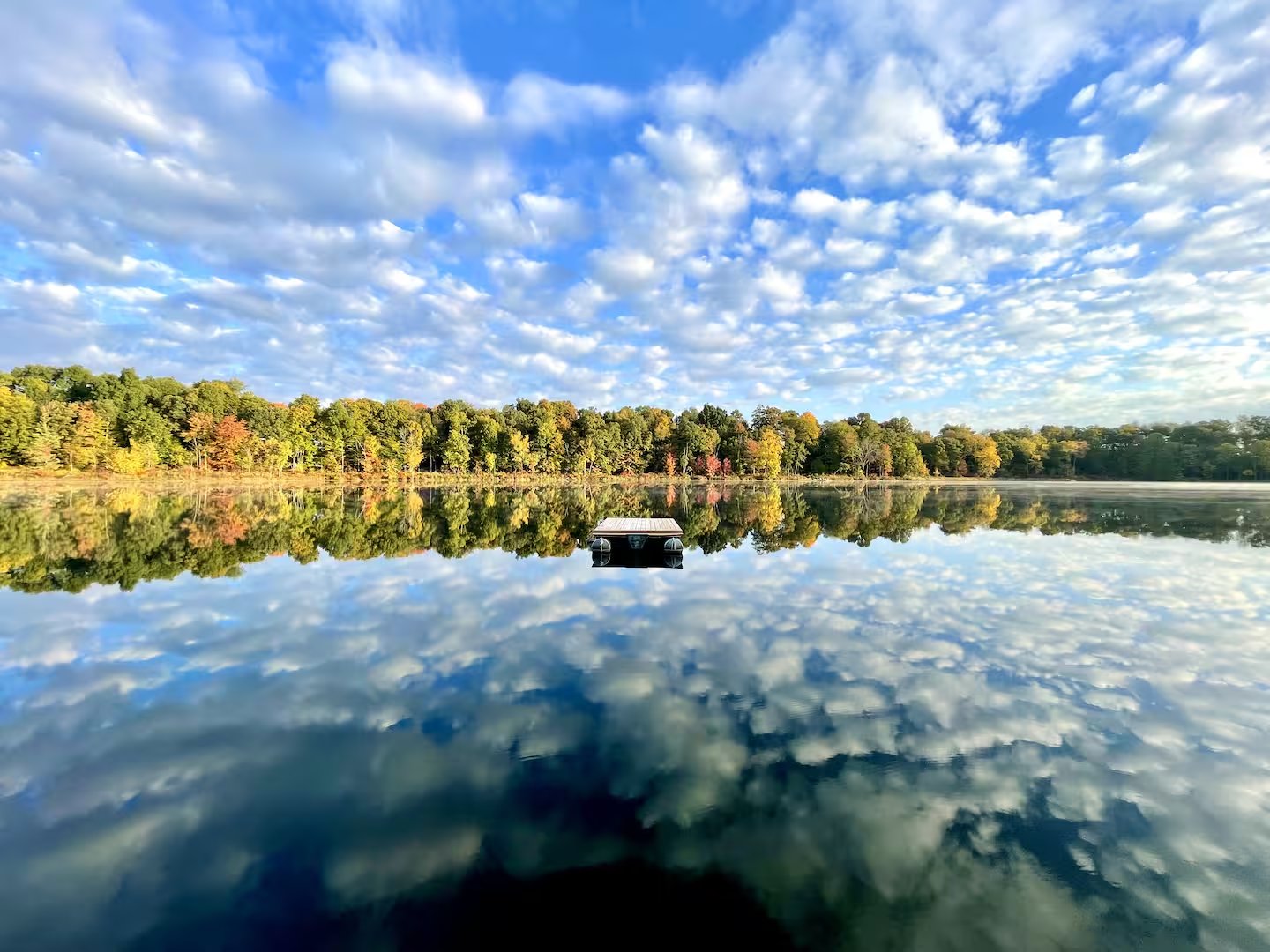 Fall lake reflection