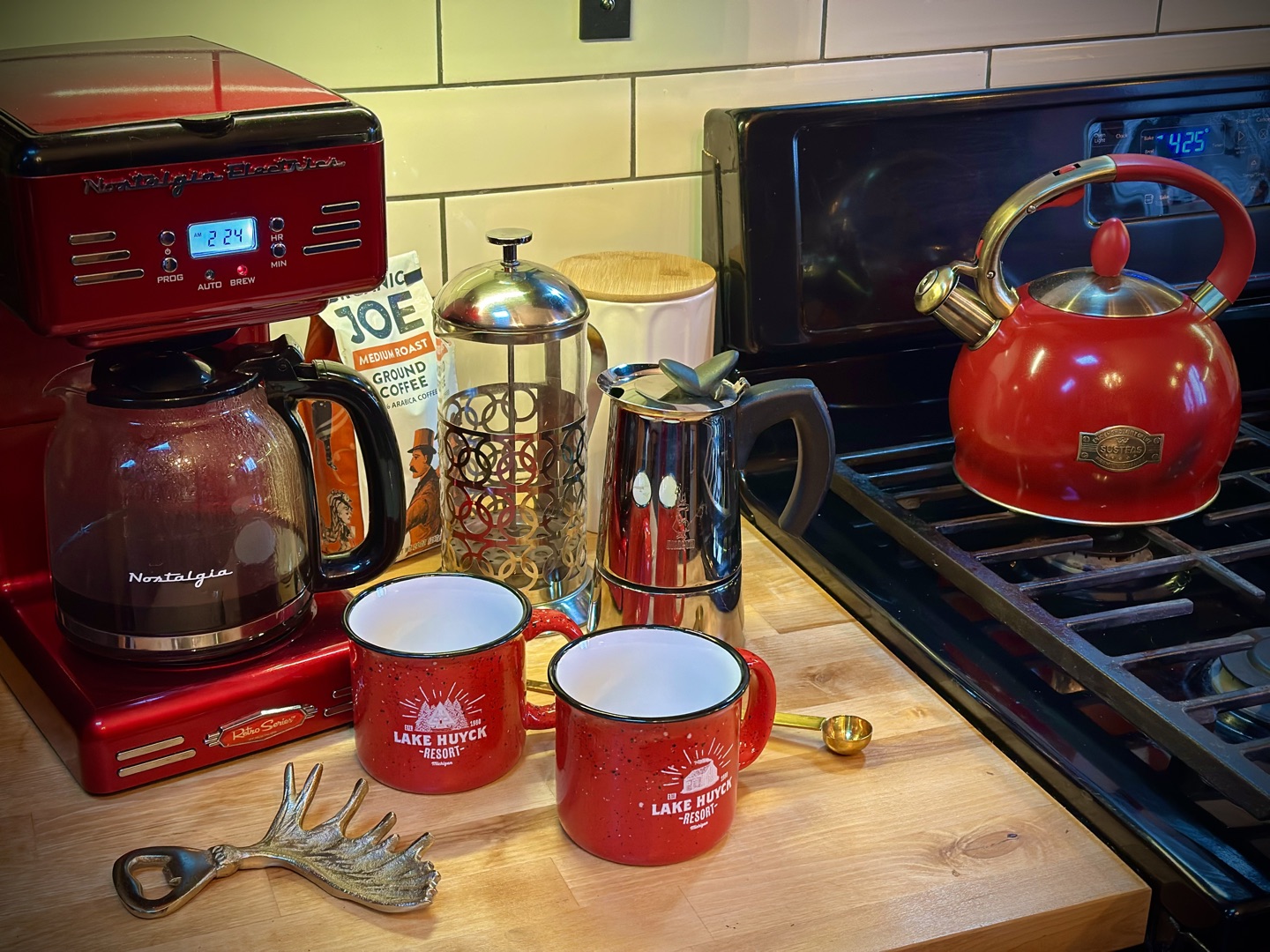 Log Cabin coffee station