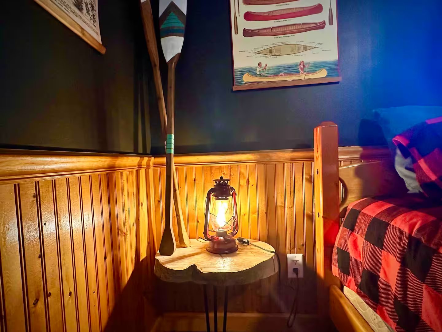 Canoe art and lantern detail